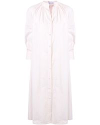 Harris Wharf London Vestido camisero a rayas - Blanco