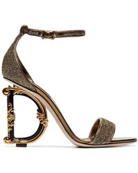 Dolce & Gabbana G Glitter Sandals - Metallic