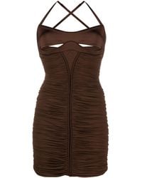 Mugler - Cut-Out Ruched Minidress - Lyst