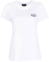 A.P.C. - T-Shirt mit Logo-Stickerei - Lyst