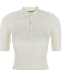 AURALEE - Ribbed-Knit Polo Shirt - Lyst