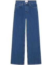 Anine Bing - Jackie Logo-patch Straight-leg Jeans - Lyst