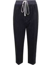 Rick Owens - Pantalon En Velours Côtelé À Lien De Resserrage - Lyst