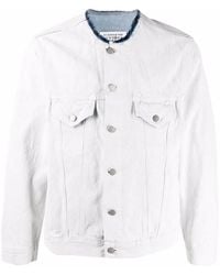 Maison Margiela - Raw-cut Collar Denim Jacket - Lyst