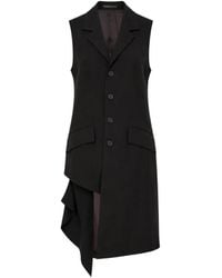 Yohji Yamamoto - Asymmetric Ruffled Sleeveless Coat - Lyst