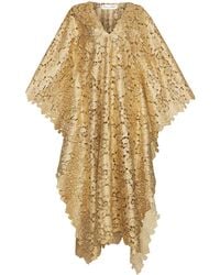 Oscar de la Renta - Robe-Caftan En Guipure À Effet Métallisé - Lyst