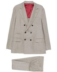 Brunello Cucinelli - Double-Breasted Wool Suit - Lyst