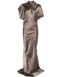 Rick Owens - Short-Sleeve Draped-Design Maxi Dress - Lyst