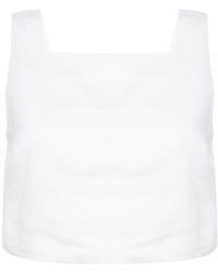 Reformation - Saige Linen Crop Top - Lyst