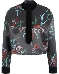 Giorgio Armani - Floral-Print Cropped Jacket - Lyst
