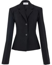 Ferragamo - Pleated-Sleeve Cropped Blazer - Lyst