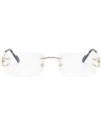 Cartier - Rahmenlose Brille mit eckigen Gläsern - Lyst