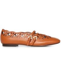 Coccinelle - Risako Buckled Cut-Out Ballet Flats - Lyst