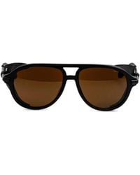 Vuarnet - Pilot-Frame Leather-Trim Sunglasses - Lyst