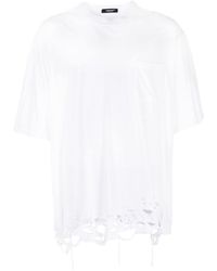 Undercover - Ripped-detailing Cotton T-shirt - Lyst