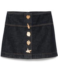 Zimmermann - Crush Denim Mini-Rok - Lyst