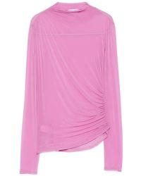 Patrizia Pepe - Sheer Draped Top - Lyst