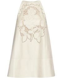 Oscar de la Renta - Robe Courte En Cuir À Détails De Découpes - Lyst
