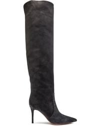 Gianvito Rossi - 90 Mm Hansen Suède Overknee Laarzen - Lyst