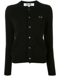 COMME DES GARÇONS PLAY - Logo Embroidered Buttoned Cardigan - Lyst
