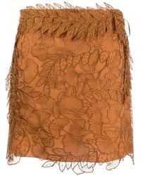 Alberta Ferretti - Mini-Rok Met Bloemenkant - Lyst