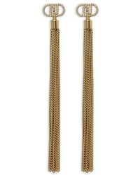 Liu Jo - Crystal-Embellished Chain-Fringe Earrings - Lyst