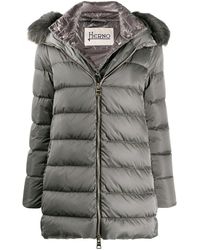 Herno Doudoune à capuche texturée - Gris