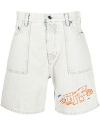 Off-White c/o Virgil Abloh - Pantalones vaqueros cortos con logo bordado - Lyst