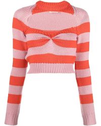 Marni - Striped Sweater With Cut-out Detail - Lyst