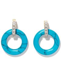 Mateo - 14kt Yellow Gold Diamond And Turquoise Drop Earrings - Lyst