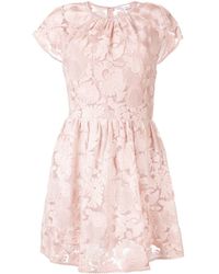 RED Valentino Florales Spitzenkleid - Pink