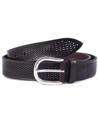 Orciani - Perforated Buckle Leather Belt - Lyst