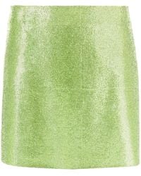 Nue - Rhinestone-Embellished Silk Mini Skirt - Lyst