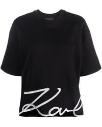Karl Lagerfeld - Signature Hem Organic-cotton T-shirt - Lyst