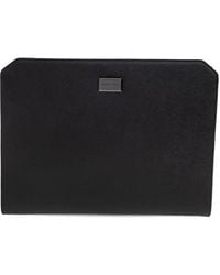 Emporio Armani - Logo-plaque leather clutch bag - Lyst