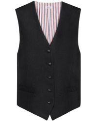 Thom Browne - Chaleco De Mohair Y Lana Con Tres Capas - Lyst