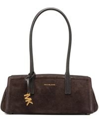 MICHAEL Michael Kors - Laila Suede Logo-Plaque Shoulder Bag - Lyst