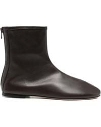 Dear Frances - Rear-Zip Leather Ankle Boots - Lyst