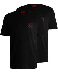 HUGO - T-Shirt Con Stampa (Set Di 2) - Lyst