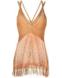 Twinset - Open-Knit Sleeveless Top - Lyst