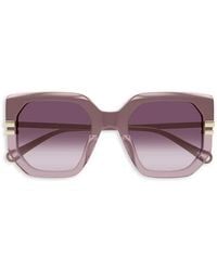 Chloé - Geometric Frame Sunglasses - Lyst