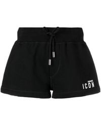 DSquared² - Be Icon Cotton Shorts - Lyst