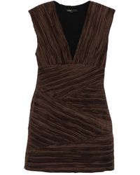 Maje - Abito Plissettato Con Scollo A V - Lyst