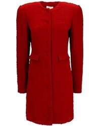 Magda Butrym - Bouclé Button-Up Mini Dress - Lyst