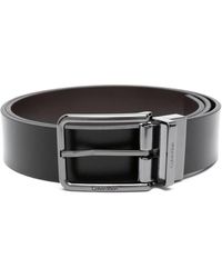 Calvin Klein - Two-buckles Leather Belt - Lyst