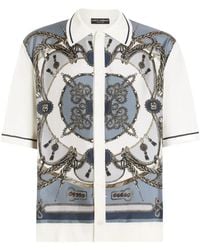 Dolce & Gabbana - Zijden En Katoenen Overhemd Met Twill - Lyst