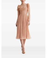 Framboise - Floid Pleated Silk Midi Dress - Lyst