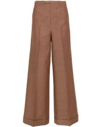 Gucci - Brown Square G Tailored Trousers - Women's - Acetate/silk/wool/polyester - Lyst