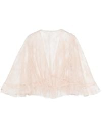 Alberta Ferretti - Top de encaje con volantes - Lyst