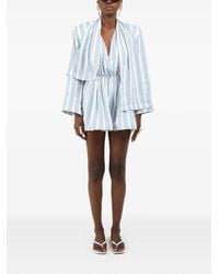 ROWEN ROSE - Robe Courte Rayée À Détail De Foulard - Lyst